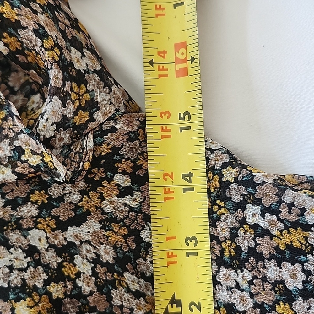 ASTR XS The Label Kimbra Dress Mini Ruched Floral Long Sleeve Ruffle V Neck - Picture 12 of 14
